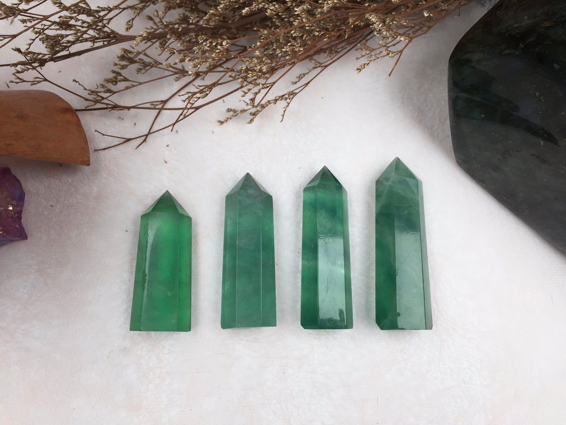 Green Fluorite Tower,Fluorite Point,Crystal Tower/Wand,Healing Crystal,Reiki Chakra Stone,Home Decor,For Giftwa