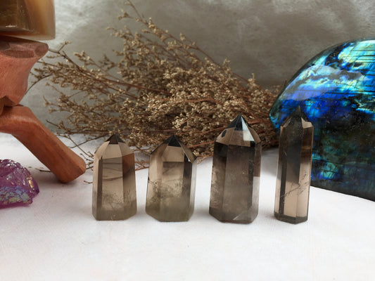 Smoky Quartz Tower,Smoky Quartz Point,Crystal Tower/Wand,Healing Crystal,Reiki Chakra Stone,Home Decor,For Gift