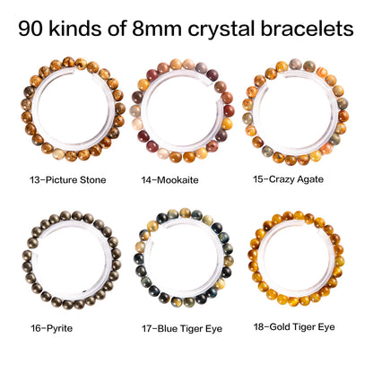 Crystal bracelet 90 kinds of 8mm Natural bracelets No.71-90