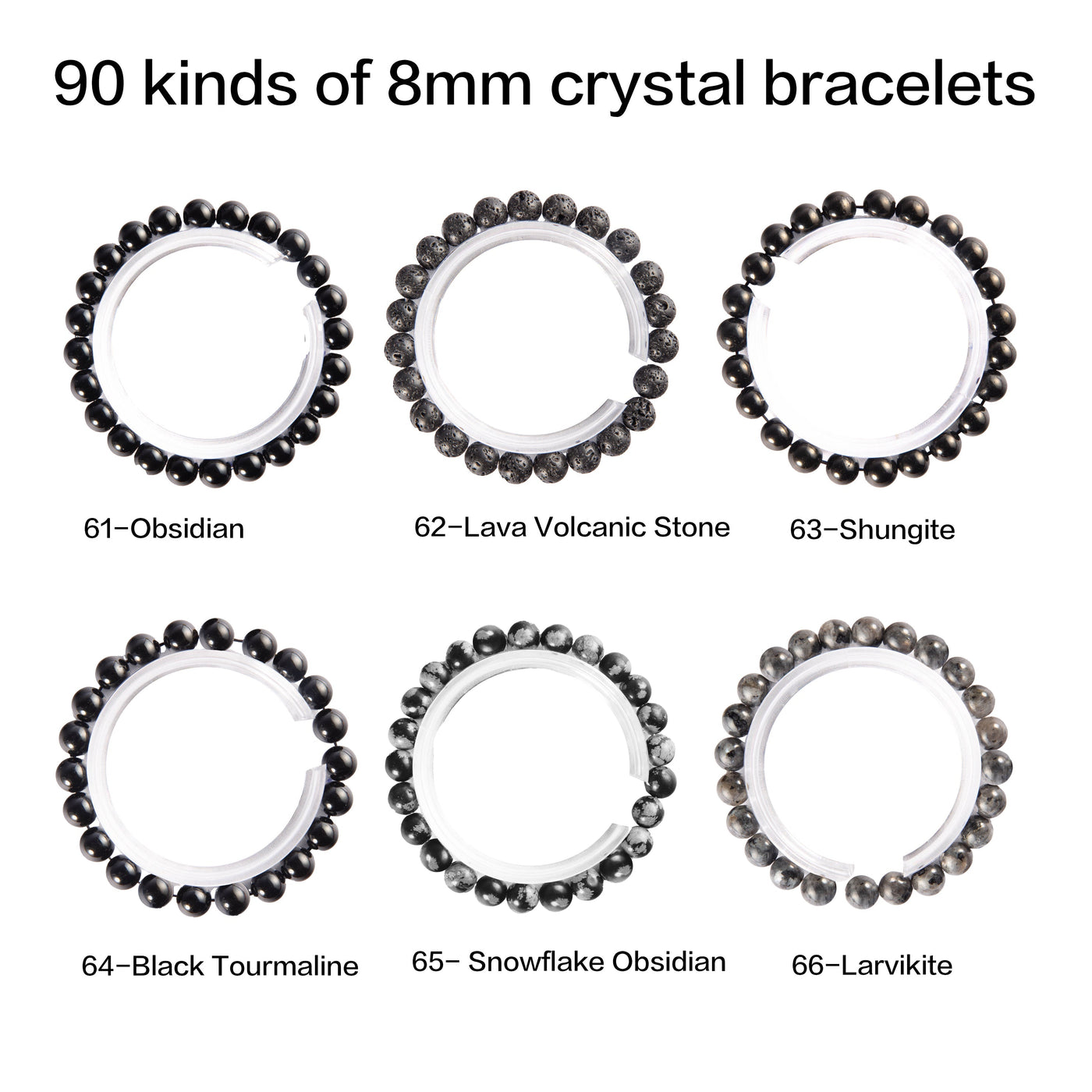 Crystal bracelet 90 kinds of 8mm Natural bracelets No.71-90