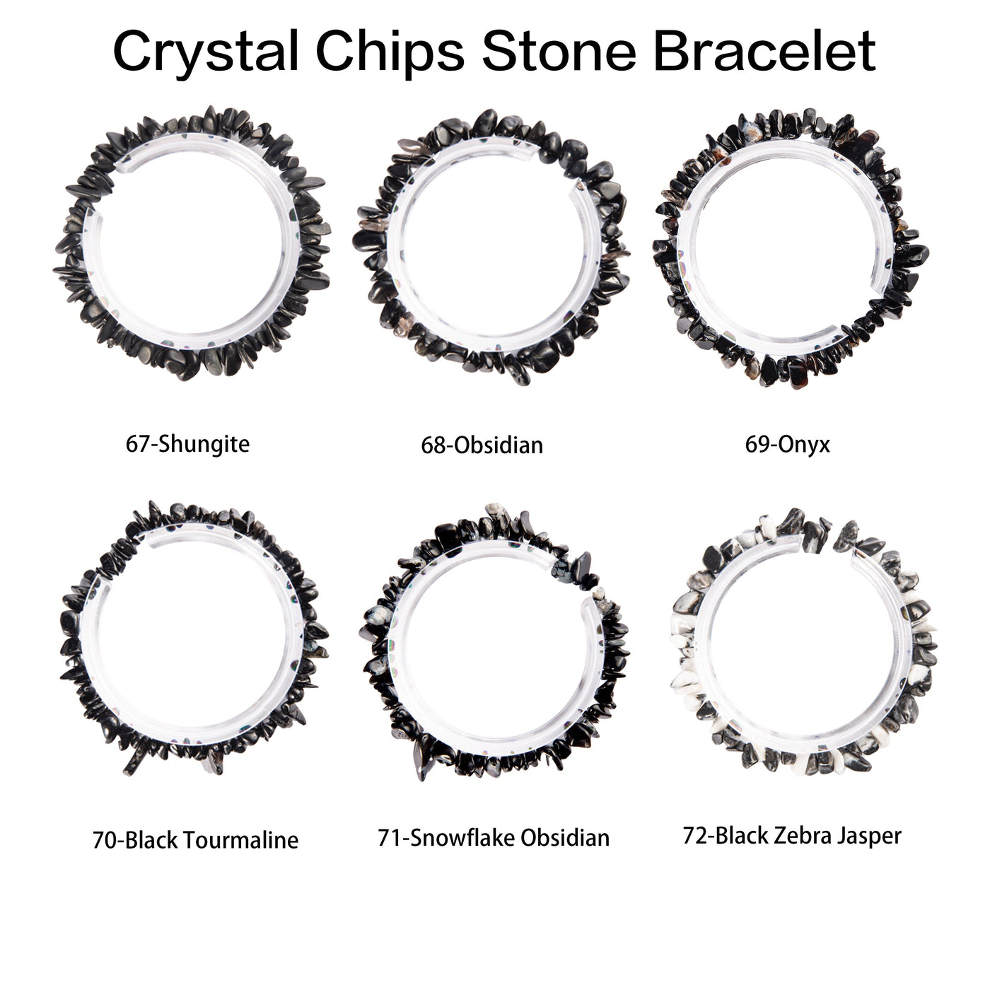 Natural crystal chips bracelet 100 kinds of bracelets No.71-100