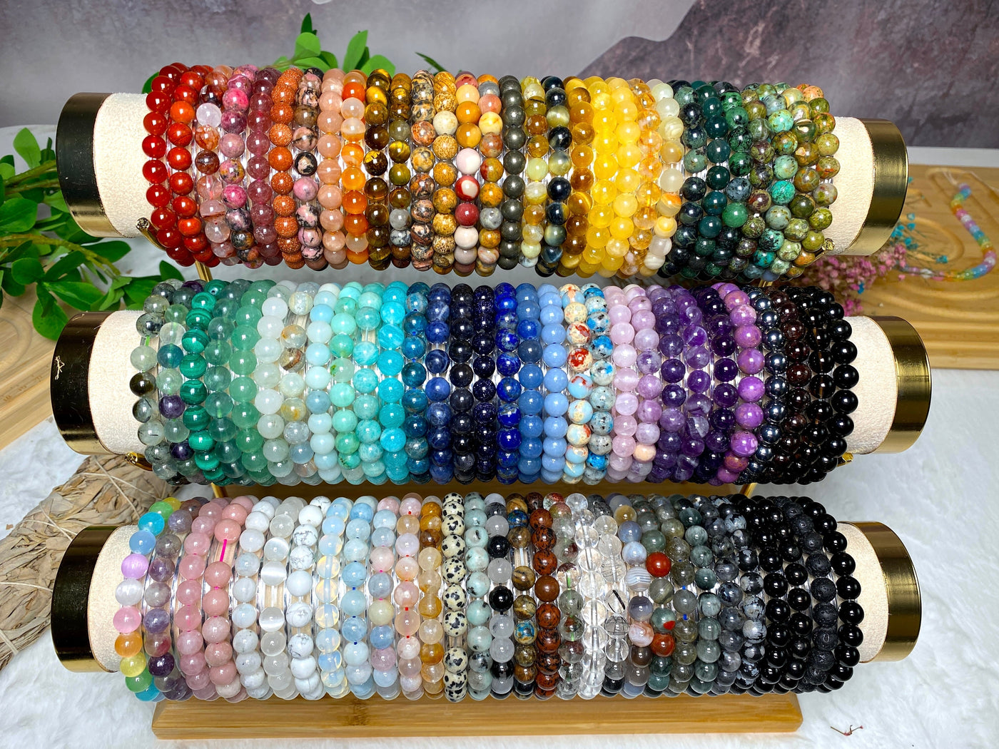 Crystal bracelet 90 kinds of 8mm Natural bracelets No.1-70