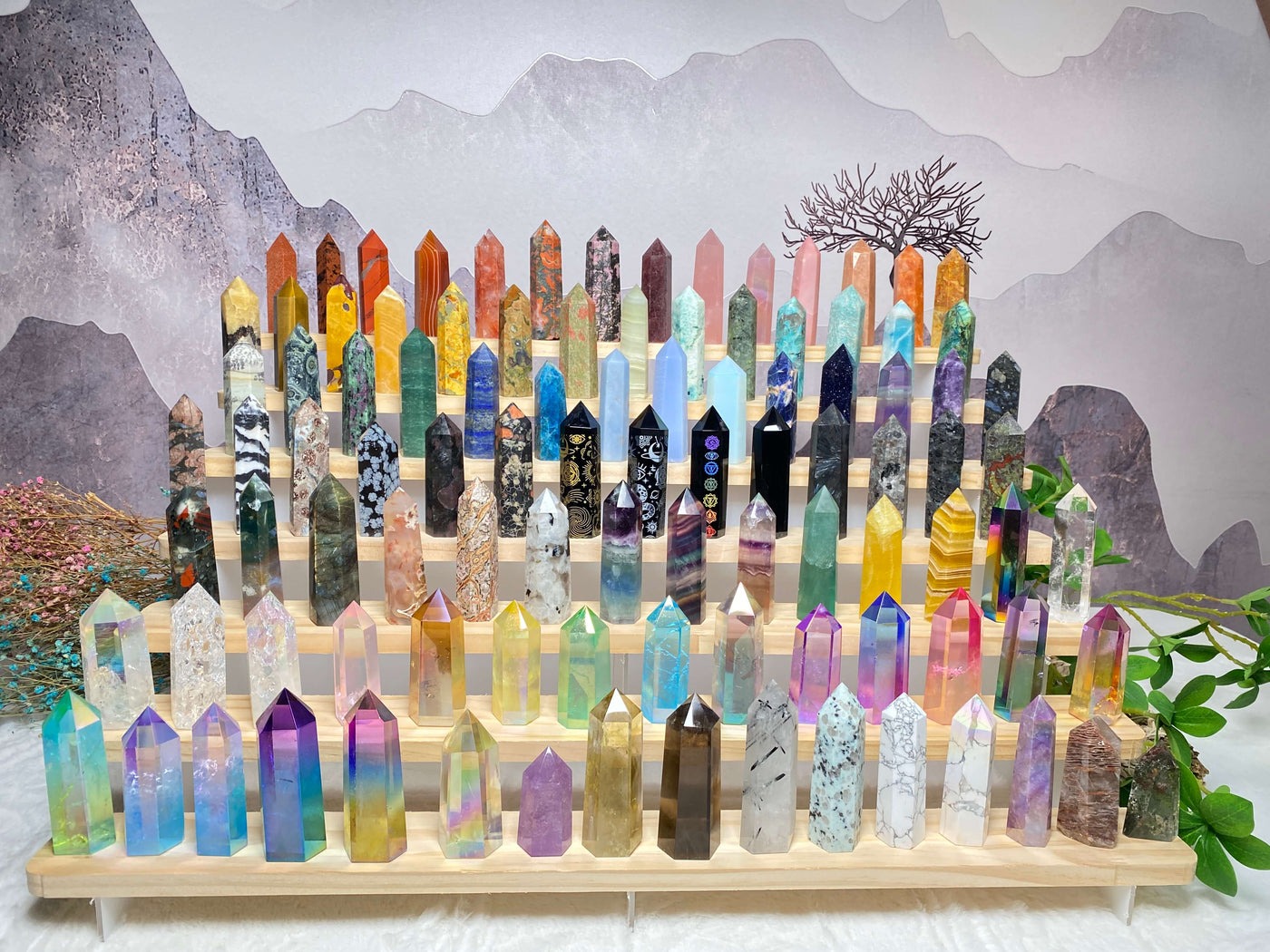 Crystal tower Wholesale nutural healing 100 kinds No.1-70