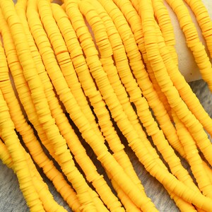 6X1MM Yellow Heishi Beads,Wholesale Heishi Beads Collection: Polymer Clay & Vinyl Heishi for Dynamic Jewelry Designs