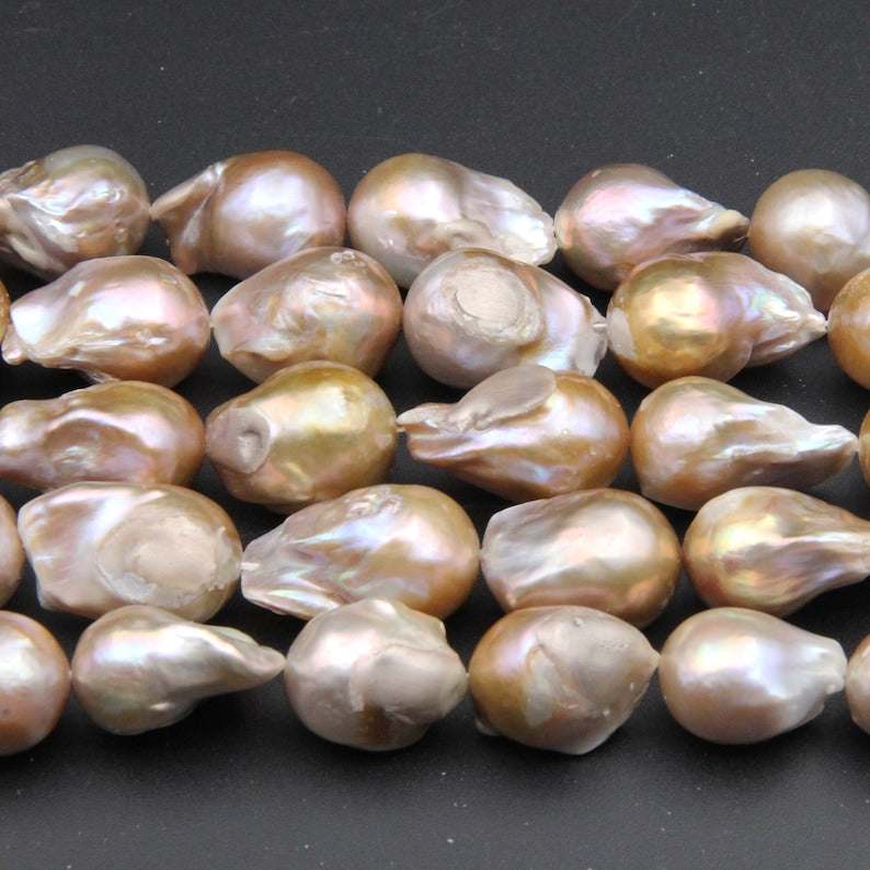 Baroque 15~20X20~28MM Discover the Elegance of Freshwater Pearls: Large Hole Baroque Pearl Beads for Unique Jewelry