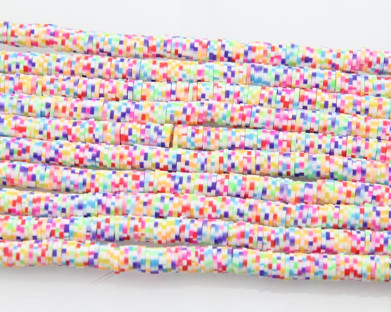 Rainbow Heishi Beads Collection: Polymer Clay & Vinyl Discs for Creative Jewelry Making wholesale heishi