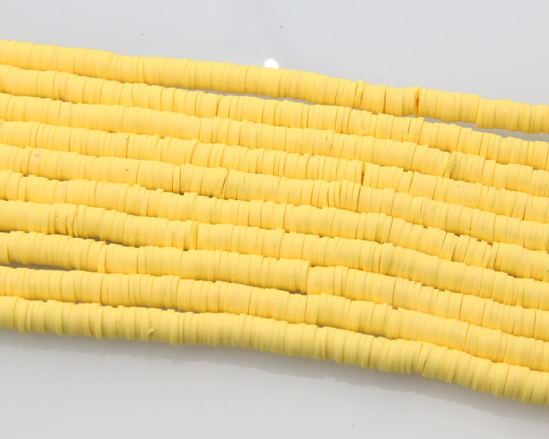 Yellow Vinyl Heishi Beads,4mm/6mm/8mm Wholesale Heishi Beads Collection: Polymer Clay & Vinyl Heishi for Dynamic Jewelry Designs