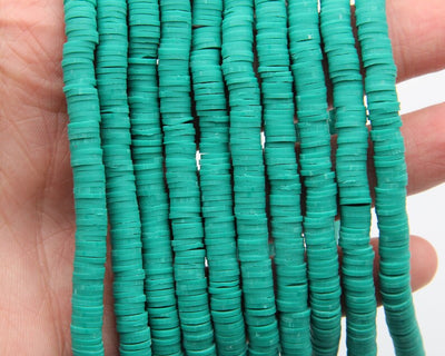 Green Vinyl Heishi Beads,4mm/6mm/8mm Wholesale Heishi Beads Collection: Polymer Clay & Vinyl Heishi for Dynamic Jewelry Designs