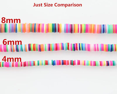 Colorful African Vinyl & Polymer Clay Heishi Beads for DIY Jewelry - 6mm & 8mm Spacer Beads
