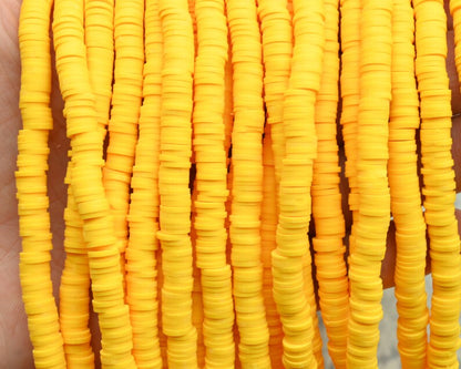 6X1MM Yellow Heishi Beads,Wholesale Heishi Beads Collection: Polymer Clay & Vinyl Heishi for Dynamic Jewelry Designs
