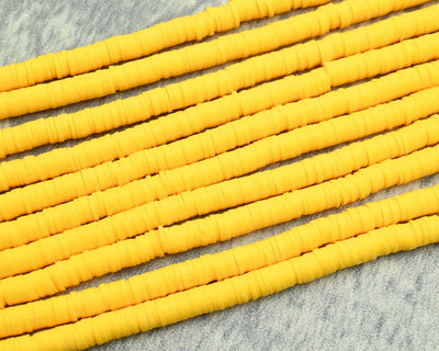 6X1MM Yellow Heishi Beads,Wholesale Heishi Beads Collection: Polymer Clay & Vinyl Heishi for Dynamic Jewelry Designs