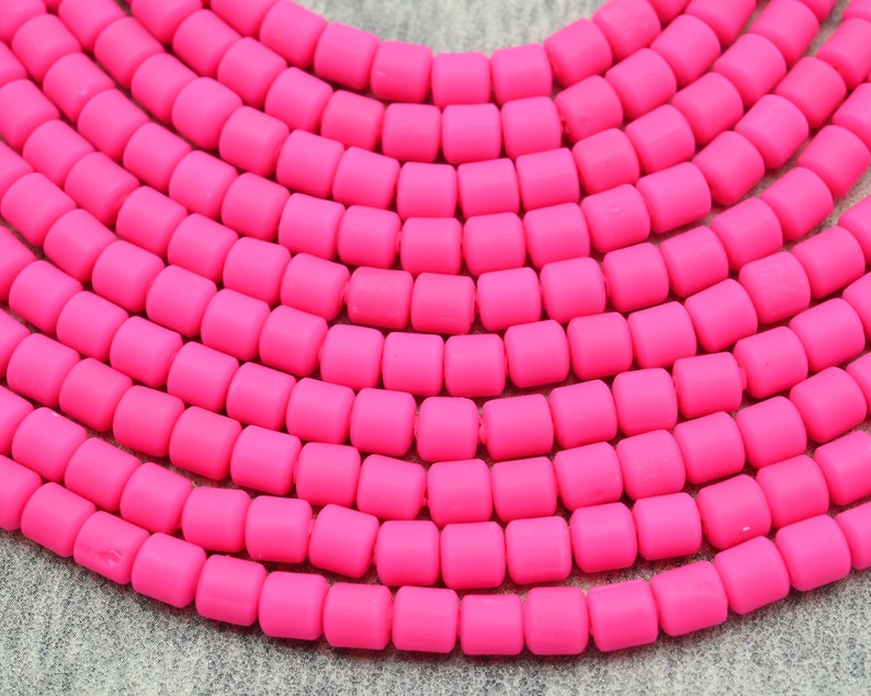 6x6MM Vinly Cylindrical Beads,Rose Red Color PolymerWholesale Heishi Beads Collection: Polymer Clay & Vinyl Heishi for Dynamic Jewelry Designs