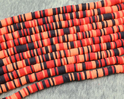 6X1MM Mix Color Heishi Beads,Polymer Clay African Disc Beads,Wholesale Vinyl Heishi DIY Making Jewelry Beads,380~400 Pieces Per Strand