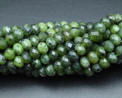 4x6MM Green Jade Faceted Rondelle Beads - Perfect for Elegant Jewelry and Personalized Gifts