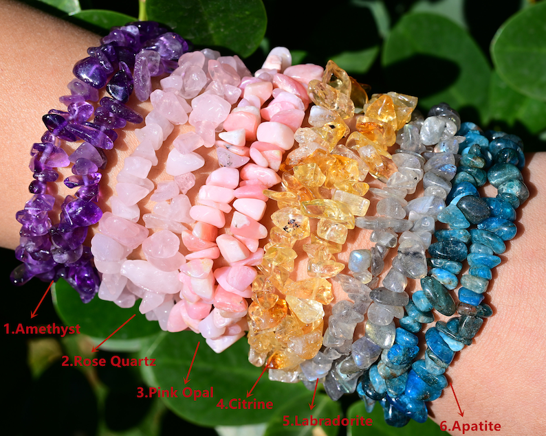 Gemstone Chip Bracelet: Perfect Healing Crystal Gift for Her - Birthday, Anniversary, & Christmas