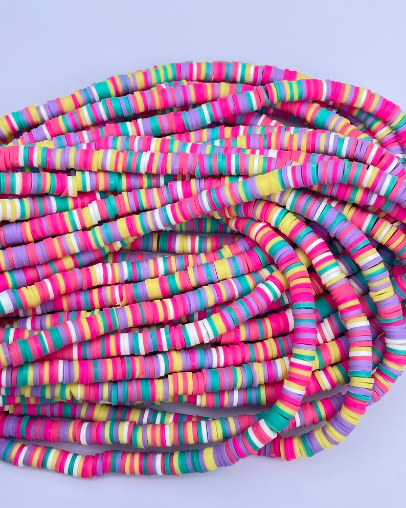 6mm Vinyl Heishi Wholesale Heishi Beads Collection: Polymer Clay & Vinyl Heishi for Dynamic Jewelry Designs