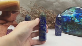 Lapis Lazuli Tower Blue Gemstone Crystal for Meditation Healing Energy, Spiritual Decor, Reiki Charged, Home Office Accent, Unique Gift Idea