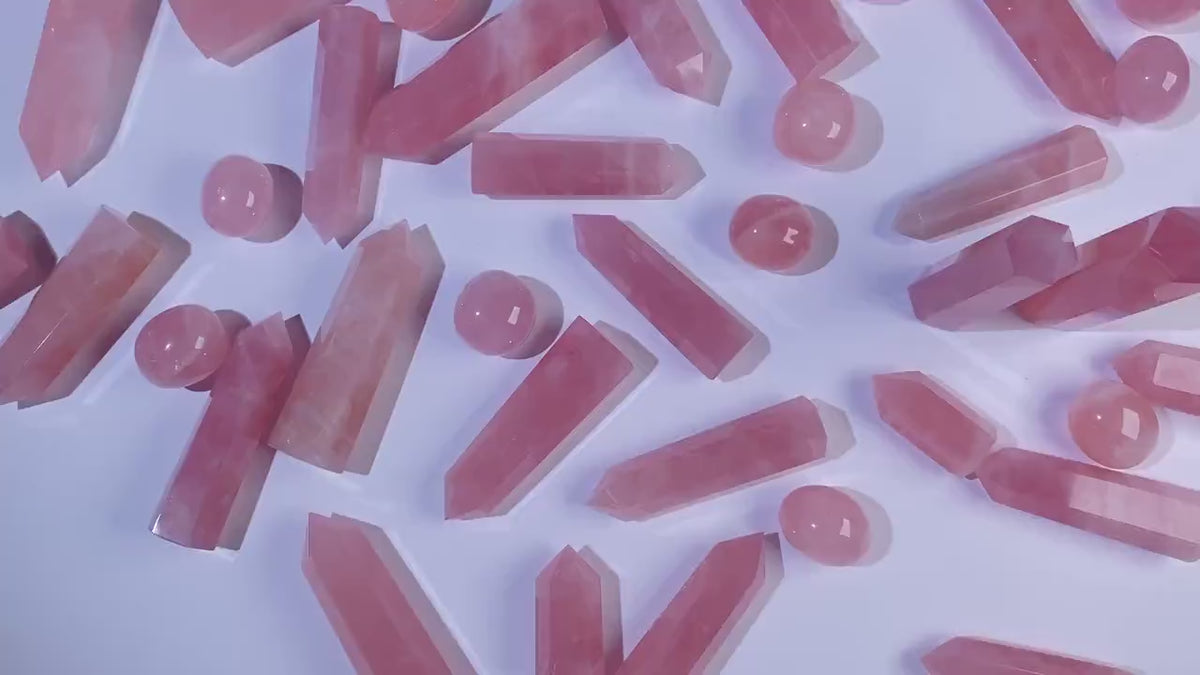Natural Rose Quartz Tower, Healing Crystal Point, 1.5''-6'' - Promote Love, Emotional Healing & Balance