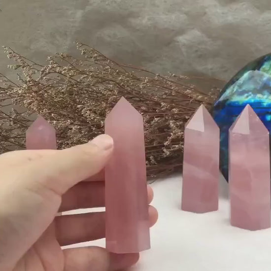 Rose Quartz Tower, Meditation Crystal, Love Attraction, Healing Stone, Spiritual Decor, Yoga Accessory, Unique Gift, Crystal Therapy, Home