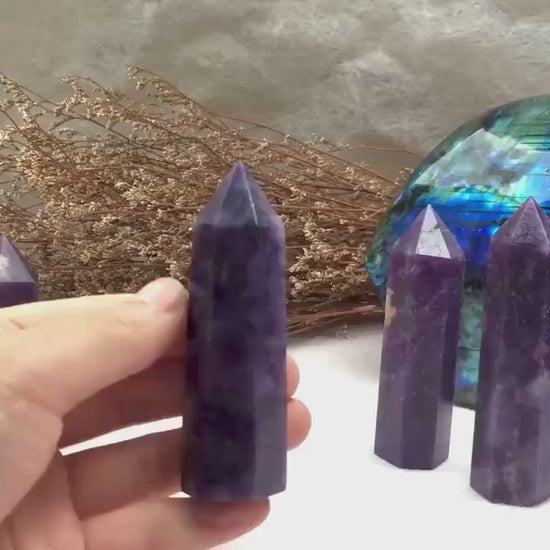Exquisite Lepidolite Tower - A Symbol of Serenity & Balance for Home and Office, Enhances Personal Well-Being