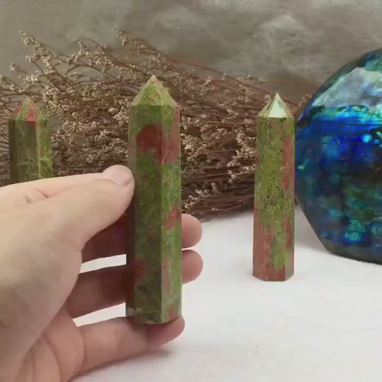 Unakite tower-point crystal tower gifts for friends new home gifts