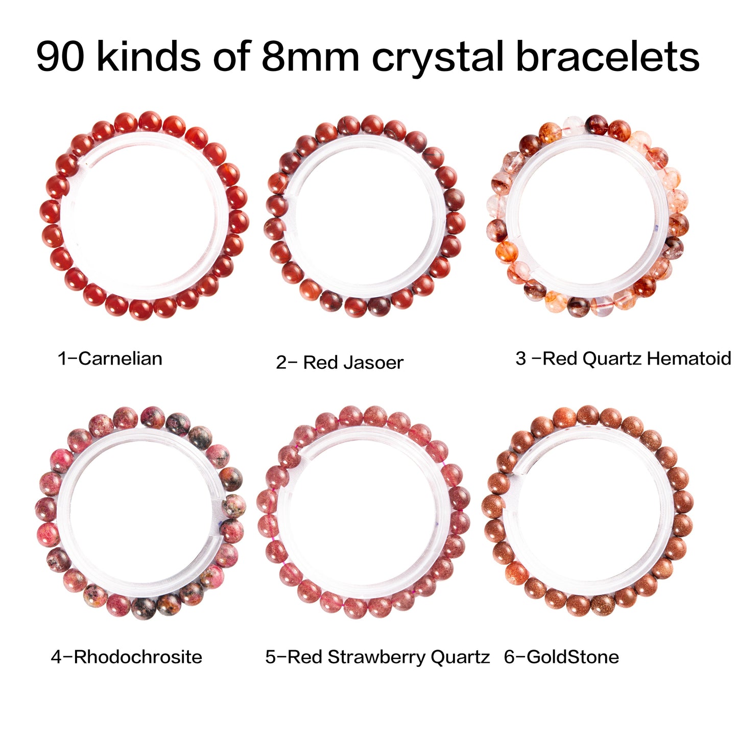 crystal bracelet 90 kinds of 8mm Natural bracelets