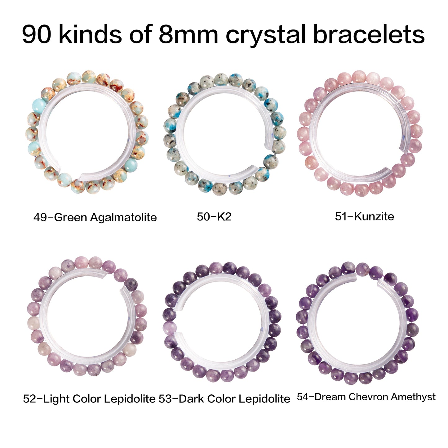 crystal bracelet 90 kinds of 8mm Natural bracelets