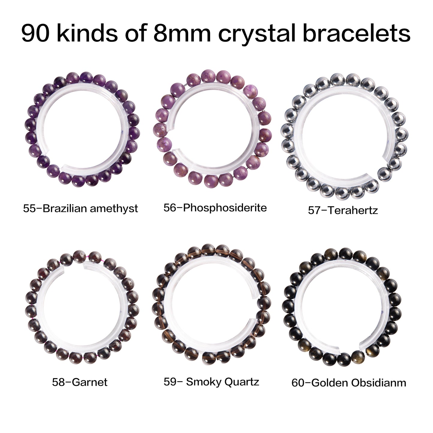 crystal bracelet 90 kinds of 8mm Natural bracelets