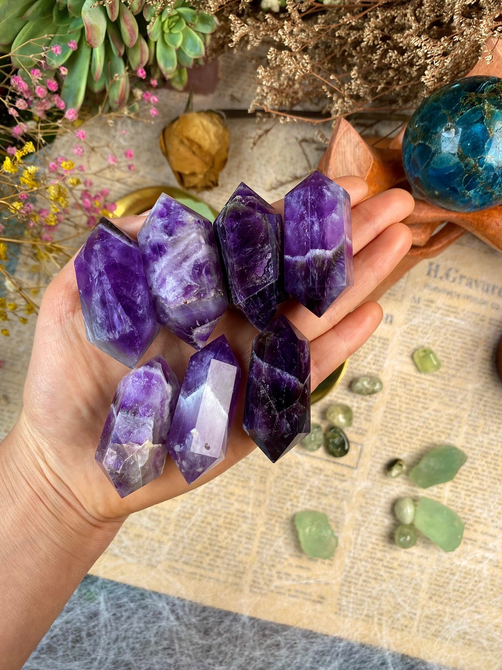 Drema Chevron Amethyst Double Terminated Tower