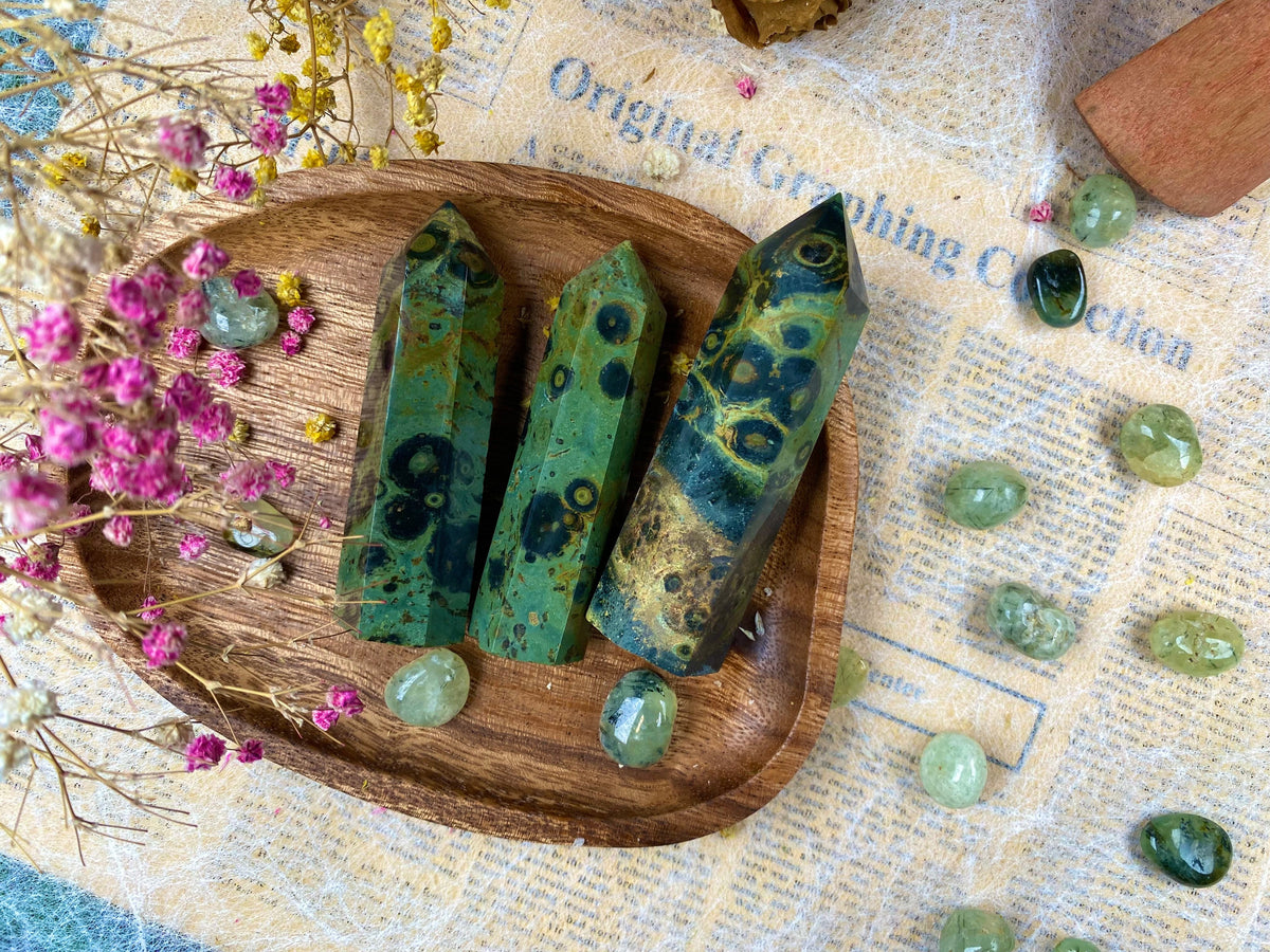 Kambaba Jasper Crystal Tower – Meditation & Home Decor