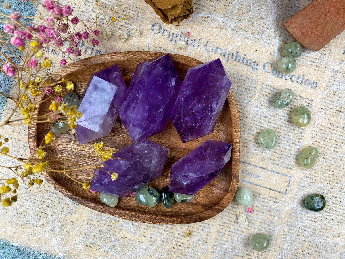Amethyst Double-Terminated Point – Natural Crystal Tower