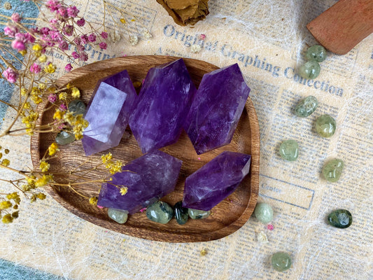 Amethyst Double-Terminated Point – Natural Crystal Tower