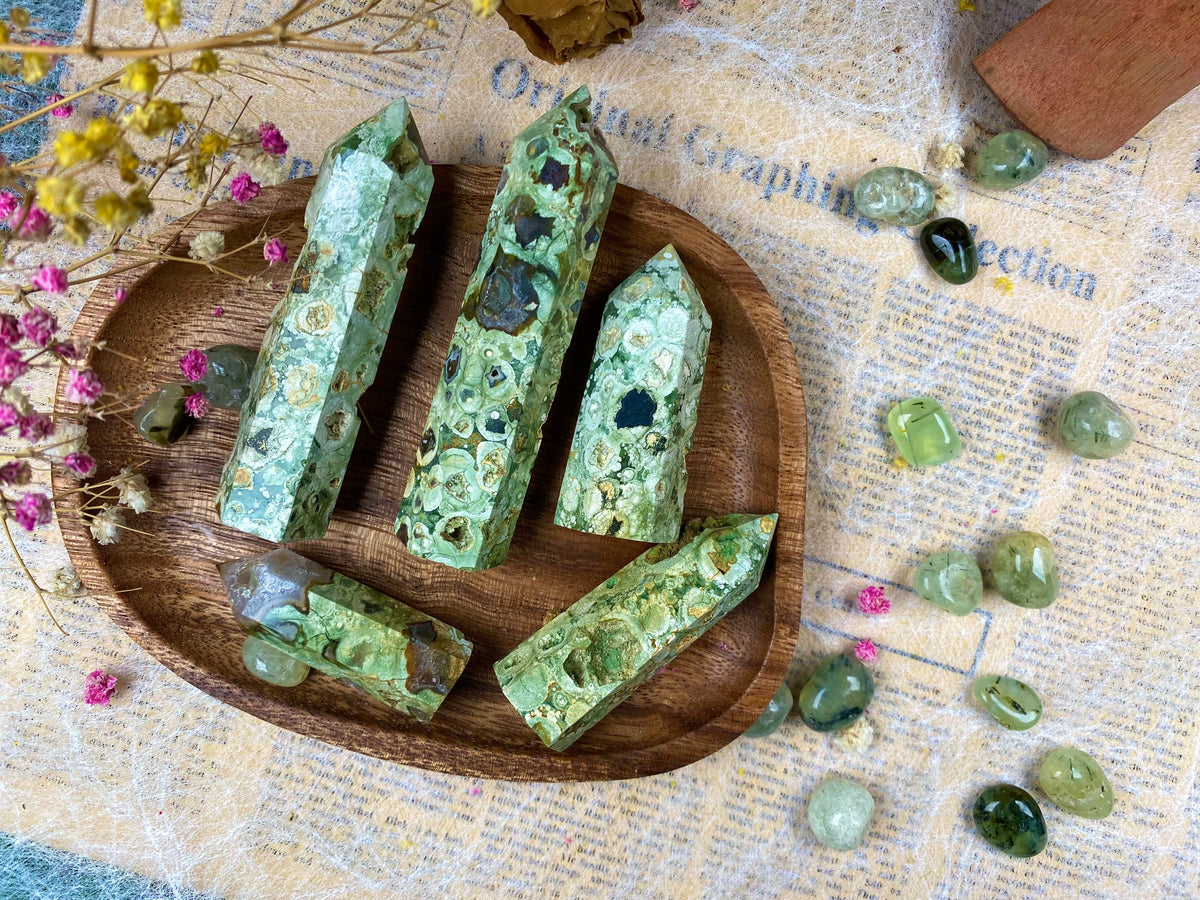 Rainforest Jasper Tower – Natural Rhyolite Crystal Point