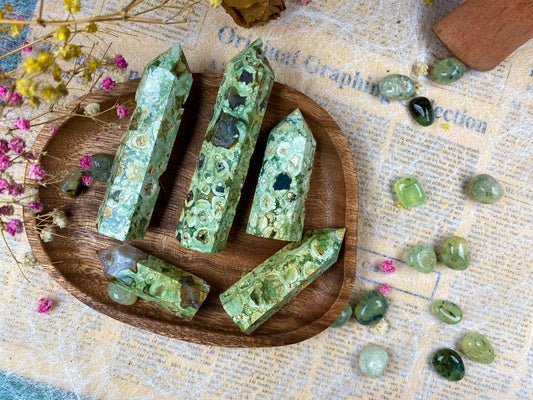 Rainforest Jasper Tower – Natural Rhyolite Crystal Point