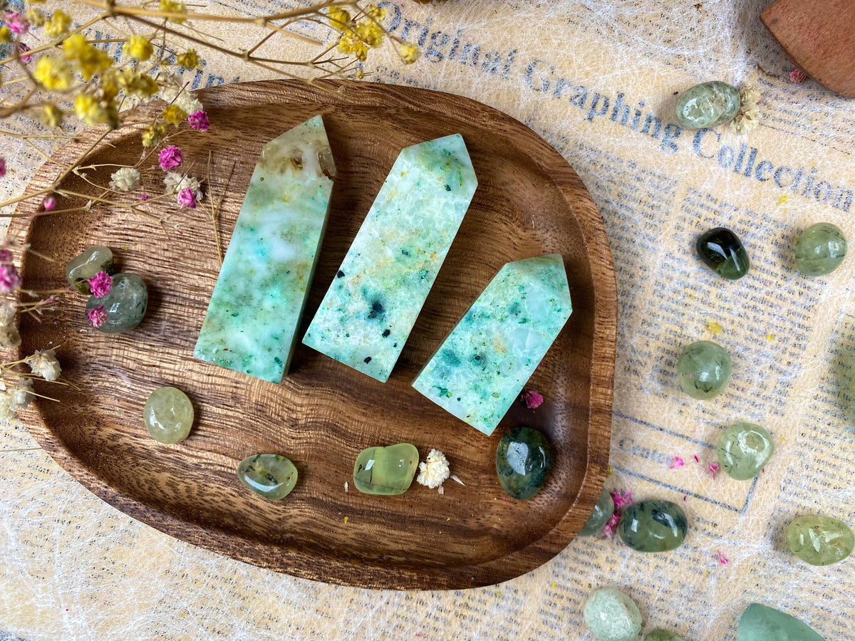 Chrysocolla Tower Phoenix Stone Crystal Crystal Healing Energy Stone Positive Energy Crystal Crystal Collection Home Decor Crystal