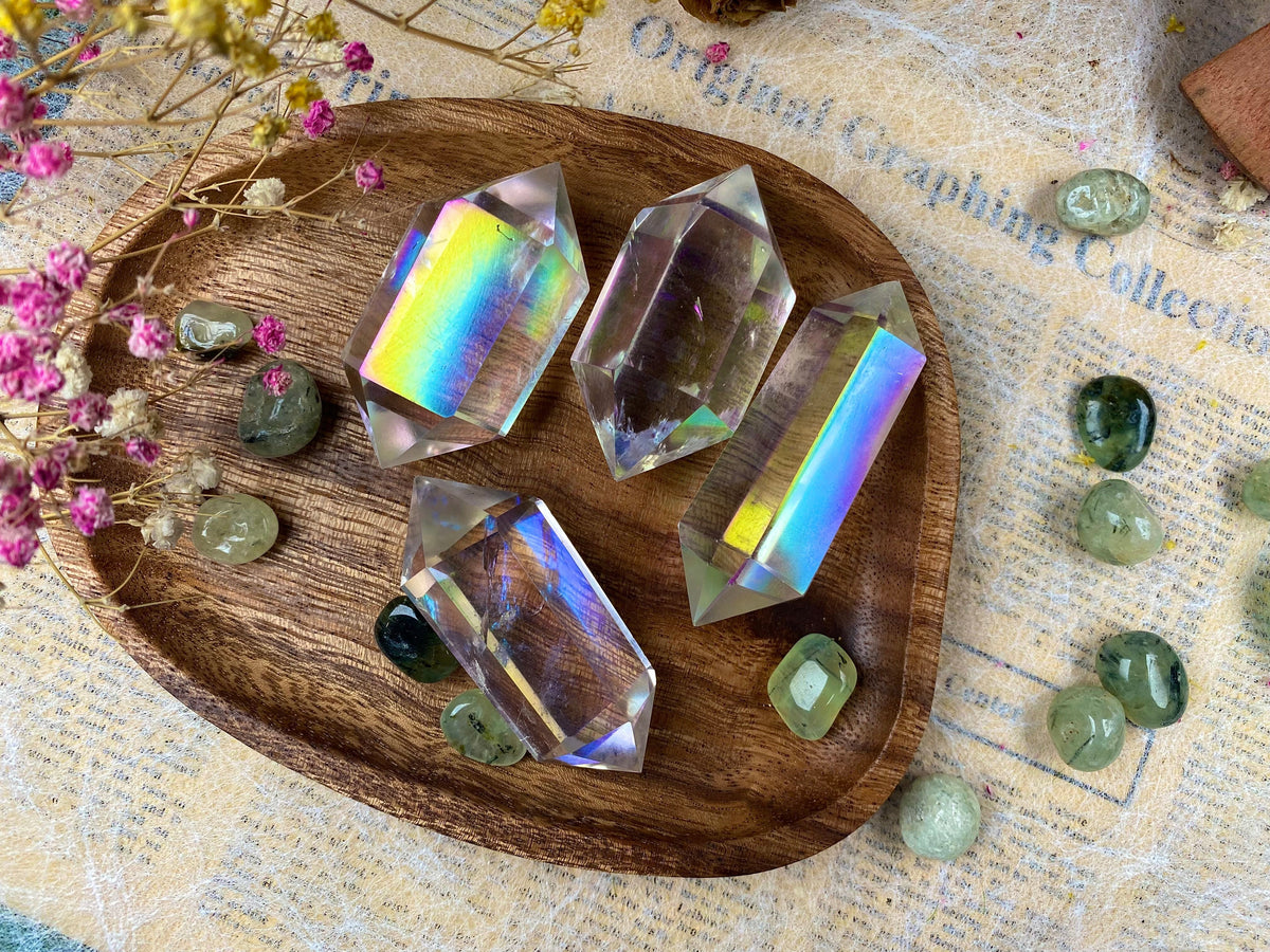 Double Terminated Aura Quartz Tower – Home Decor