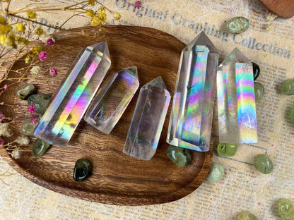 Aura Quartz Crystal Tower – Meditation & Home Decor