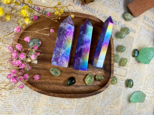Aura Lepidolite Tower – Purple Mica Crystal Point