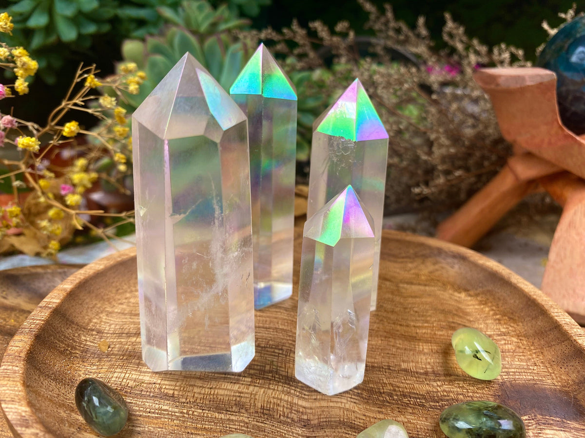 Aura Quartz Crystal Tower – Meditation & Home Decor