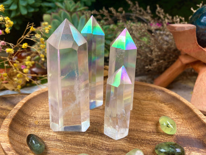 Aura Quartz Crystal Tower – Meditation & Home Decor