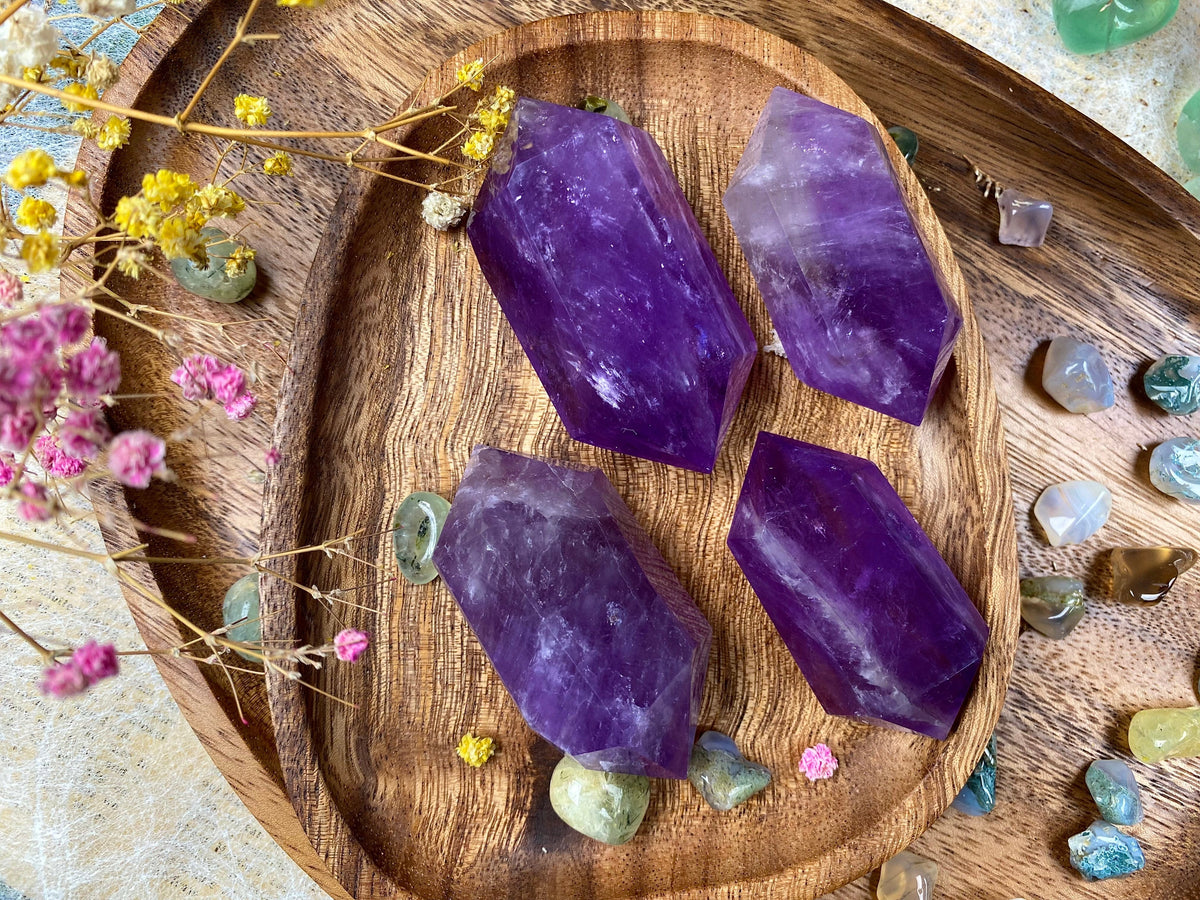 Amethyst Double-Terminated Point – Natural Crystal Tower