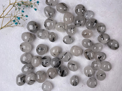 Black Tourmaline Stone, Tumbled Tourmaline, Energy Protection Crystal, EMF Shield Gem, Healing Stones, Chakra Balancing, 100g