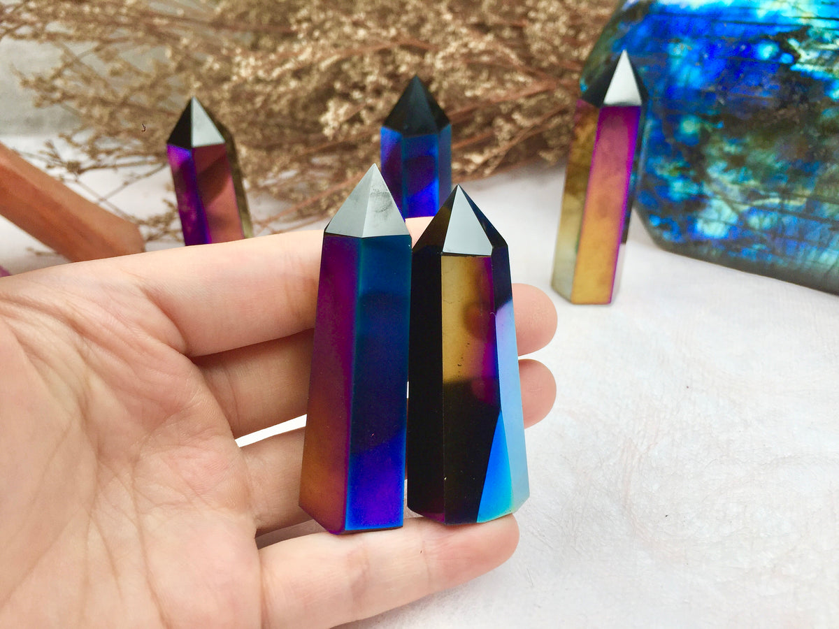 Aura Obsidian Tower, Black Obsidian Crystal Point, Healing Stone, Energy Amplifier, Protective Amulet, Meditation Decor, Spiritual Gift