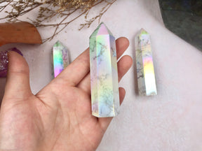 Aura Howlite Tower,Aura Howlite Point，Crystal Tower/Wand，Healing Crystal，Reiki Chakra Stone，Home Decor，For Gift