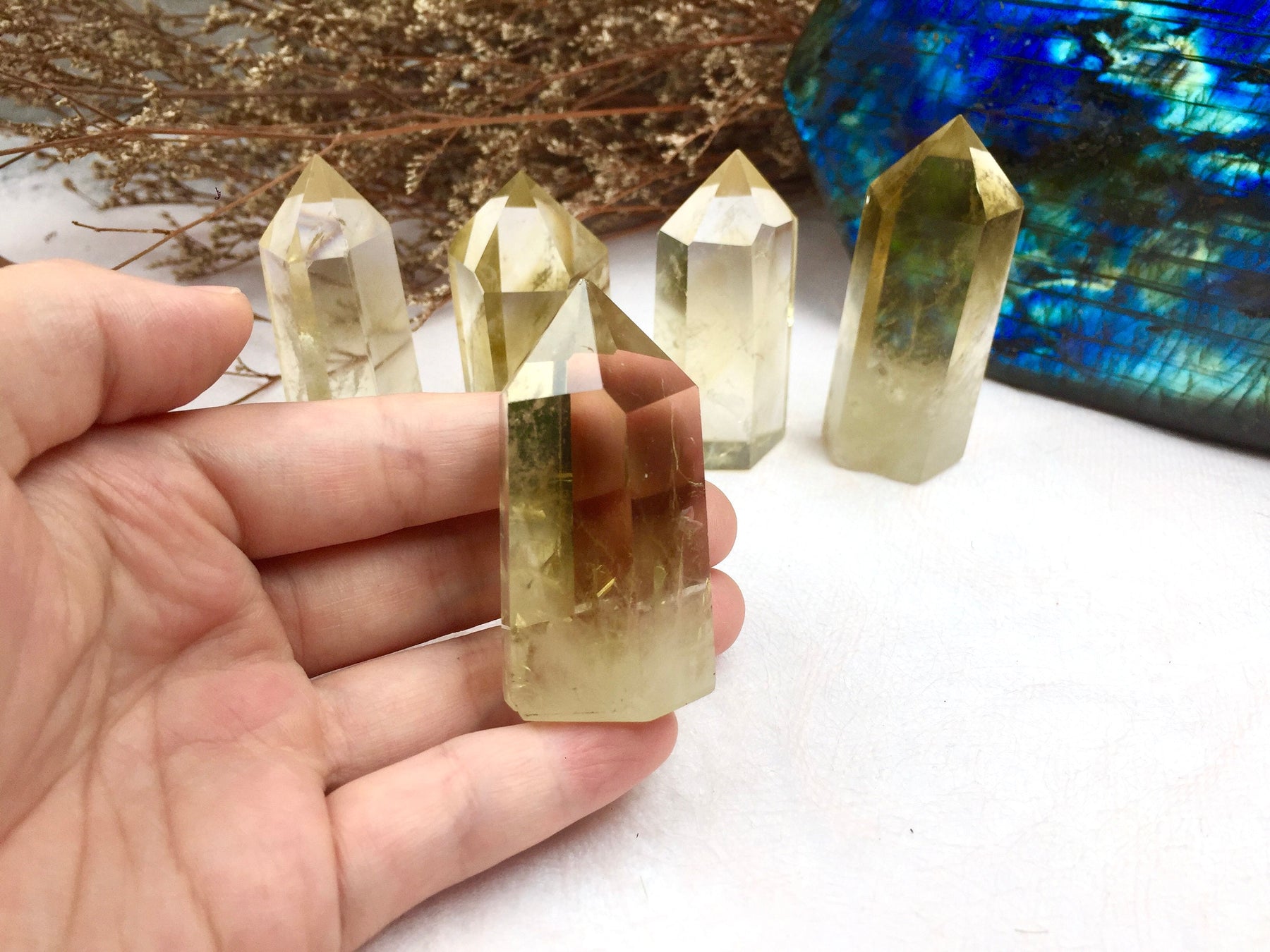 Citrine Tower, Citrine Point,Crystal Tower/Wand,Healing Crystal,Reiki Chakra Stone,Home Decor,For Gift