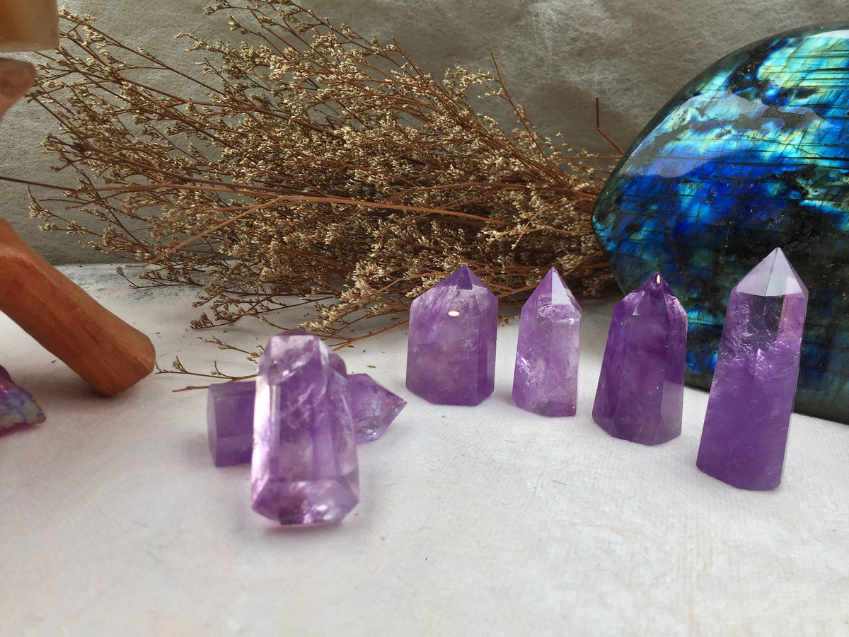 Amethyst Tower-point as a gift for yourself and friends, it comes in two sizes to choose from