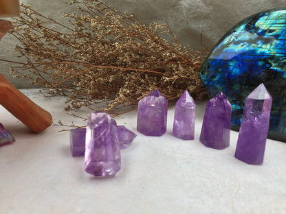 Amethyst Tower-point as a gift for yourself and friends, it comes in two sizes to choose from