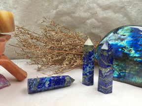 Lapis Lazuli Tower Blue Gemstone Crystal for Meditation Healing Energy, Spiritual Decor, Reiki Charged, Home Office Accent, Unique Gift Idea