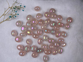Aura Rose Quartz Tumble Stone 20-30mm 100g，Healing Crystal，Home Decor，For Gift