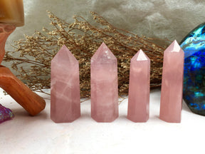Raw Rose Quartz Crystal Tower